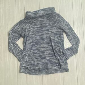 Aerie Women's Blue & White Cowl Knit Sweater Size Large